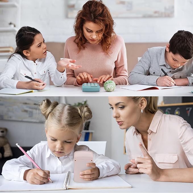 36 Pcs Pocket Size Basic Calculators Bulk for Classroom Solar Battery Dual Power Display Calculator 8 Digit Colored Basic Calculator for Kids Student School Office