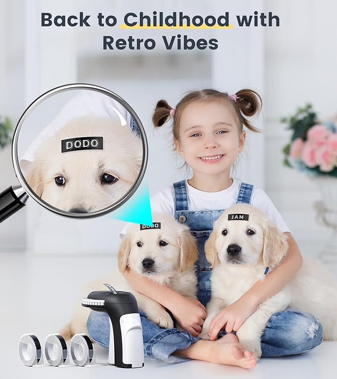 Embossing Label Maker Manual, Vintage Embossed Label Maker Machine with Tapes Waterproof, Old School Embosser Labeler Retro 3D-Labels for Scrapbooking Supplies Kitchen Office Kids School Items