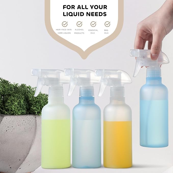10 oz Spray Bottles, Mist/Stream Adjustable Small Spray Bottle for Hair Cleaning Plants Pet, BPA-free Plastic Water Empty Squirt Bottle with Measurements, 2 Pack