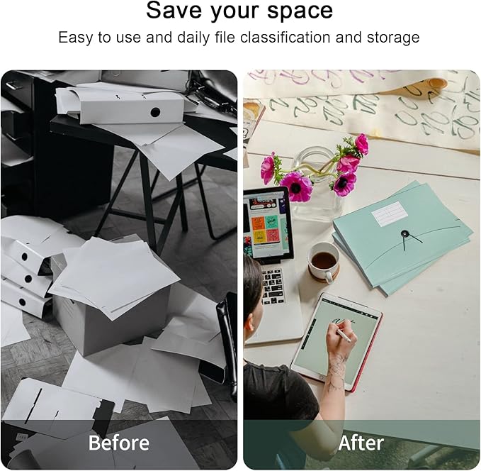 Green Expandable File Folders, Expanding Receipt Organizer, Accordion Folder File Folders, Important Document Organizer, Accordion Folder for Office/School