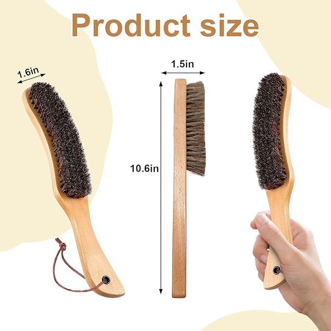 Felt Clothes Hat Brush lint Remover,Large Black Walnut Wood Handle,Boar Bristle Lint Brush for Shoes Suits, Cashmere, Wool, Velvet, Suede and Pet Hair,Easily Removes Lint Dust, Fuzz