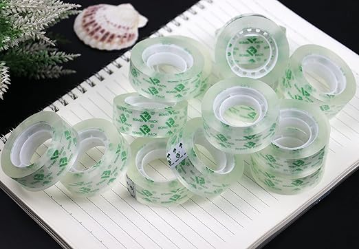BOMEI PACK 54Rolls Bulk Crystal Clear Transparent Tape Refills, for Tape Dispenser, Home, School and Office, 3/4Inch x 1000 inch