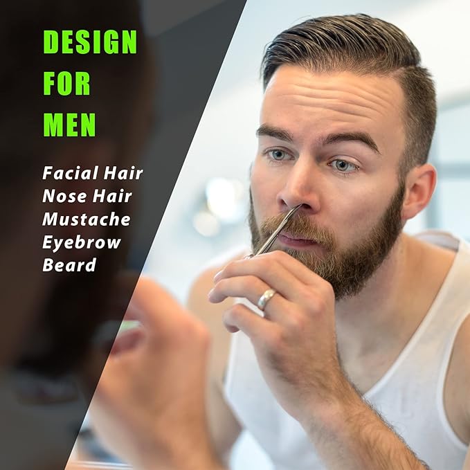 Facial Hair Small Grooming Scissors For Men Women - Eyebrow, Nose Hair, Mustache, Beard, Eyelashes, Ear Trimming Kit - Curved and Rounded Safety Tip Clippers For Hair Cutting- 2PCS Black