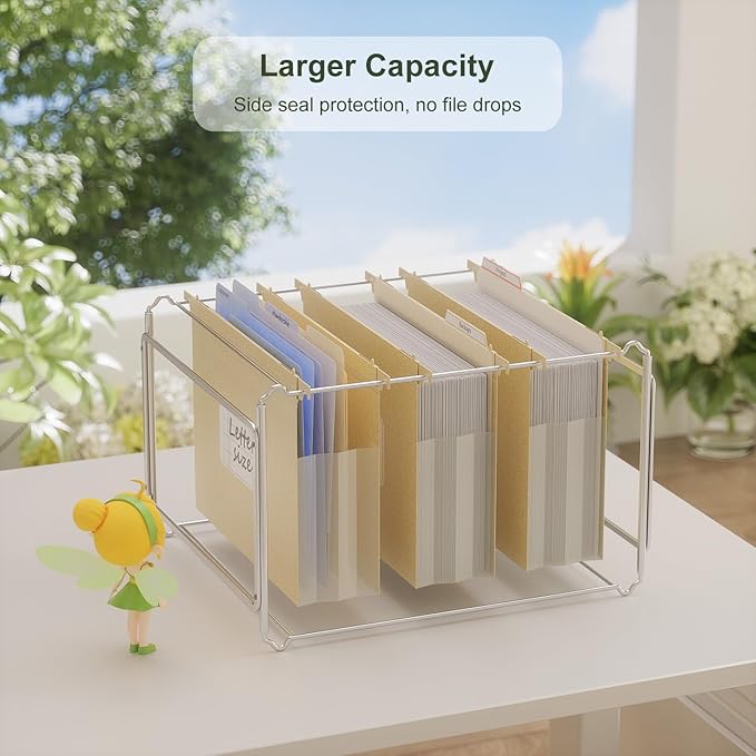 Extra Capacity Hanging File Folders, 3.15" Reinforced Wheat Straw Expanding Hanging Folder Letter Size, Heavy Duty for Filing Cabinets, File Organizer for Office & Home-Wheat Yellow-3 Pcs