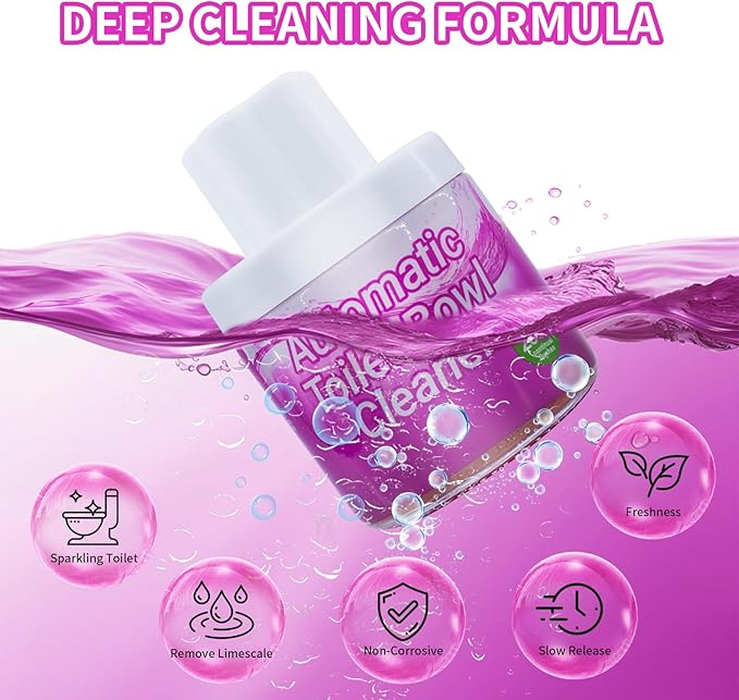 X-Txxlplus Toilet Bowl Cleaners, Toilet Cleaner, Automatic Long Lasting Continuous Toilet Bowl Cleaner, Prevent Stain Build Up Deep Clean, Each Pack for About 3 Months' Supply, Pink