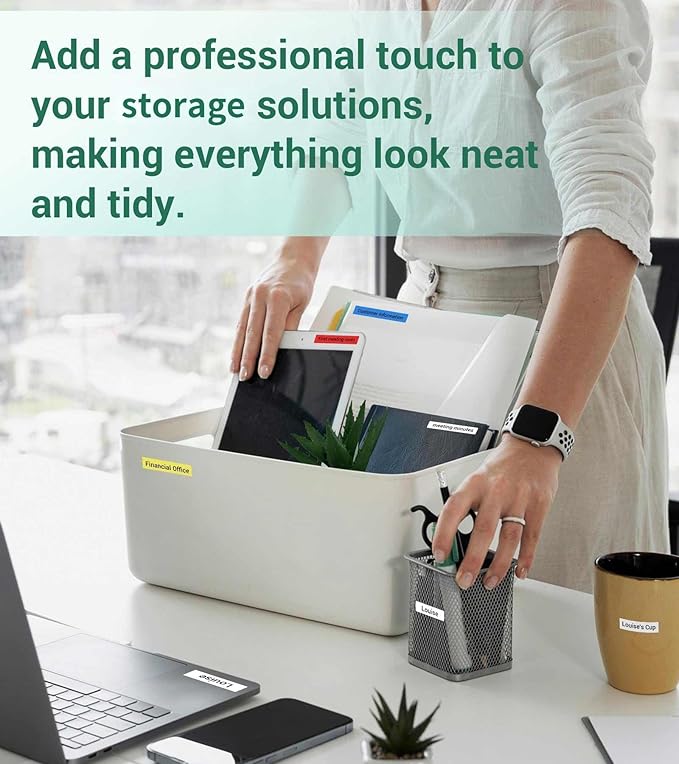 Label Maker Machine with-Tape, Label Maker Waterproof-Labels, Label Maker D210S, Labeler Machine for Classroom Teacher Kids School Items, Portable Label Makers Multiple Symbols Fonts for Home Office