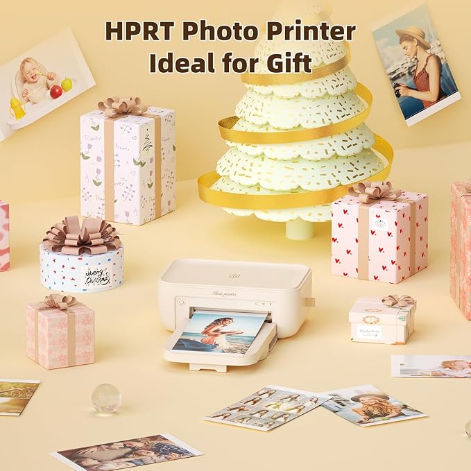 HPRT CP4100 Photo Printer - Portable 4x6 Bluetooth Instant Picture Printer + 108 Sheets & 2 Ribbon, Mobile, Premium Dye Sublimation - 300 DPI Display Resolution - Editing App for Fun, Creative Photos