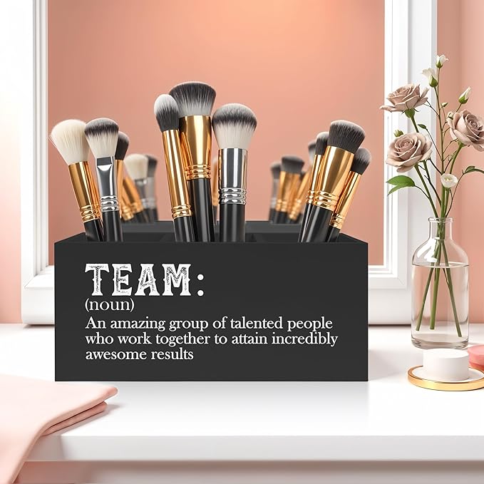 Team Gifts Pencil Pen Holder for Desk, Team Employee Coworker Appreciation Gifts, Definition Wooden Pencil Holder Organizer for Home Office Desk Accessories