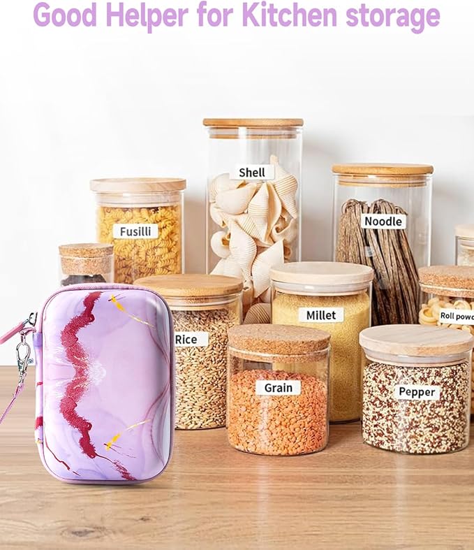 Phomemo D30 D35 Label Maker Case, Storage Bag Compatible with NELKO P21/NIIMBOT D11/JADENS D110/SUPVAN E10 Label Printer, Fits for Mini Labels Sticker Machine, Box Only - Pink