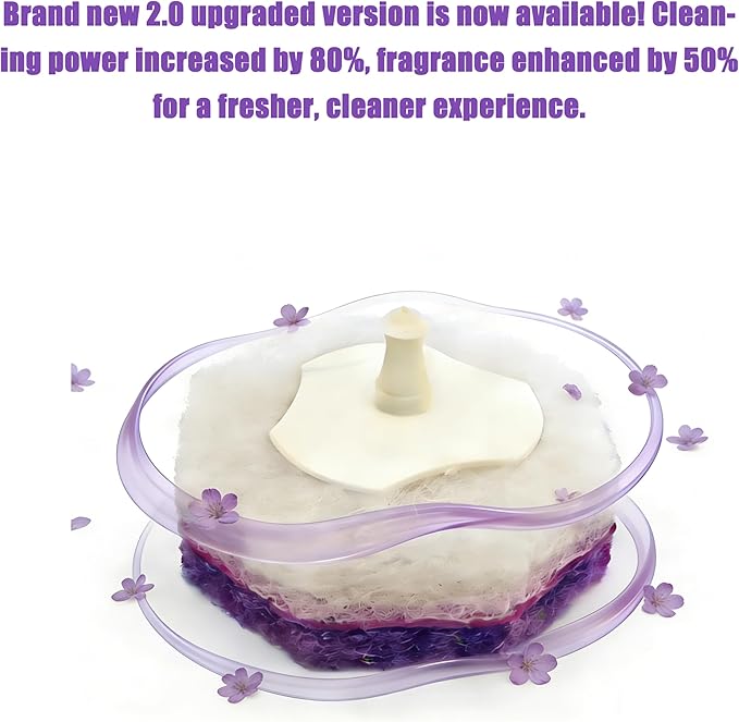 Disposable toilet brush head refills, with purple cleaning agent lavender fragrance, 50 pieces (Lavender)