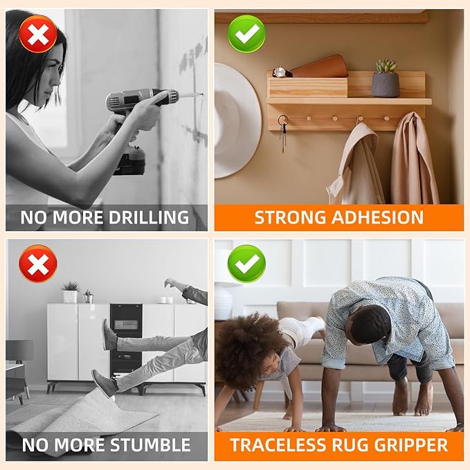 deli Double Sided Tape Heavy Duty, Nano Tape, Double Sided Mounting Tape, Clear Adhesive Tape for Hanging Picture, Poster, Carpet, Photo Deco, 10 Feet