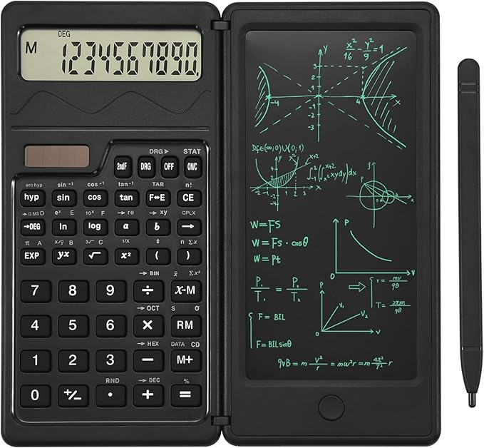 EooCoo Scientific Calculator with Notepad for Students, School Supplies 10-Digit Large Display, Math Classroom Must Haves for Primary School to College Student Use