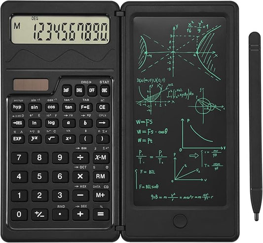 EooCoo Scientific Calculator with Notepad for Students, School Supplies 10-Digit Large Display, Math Classroom Must Haves for Primary School to College Student Use