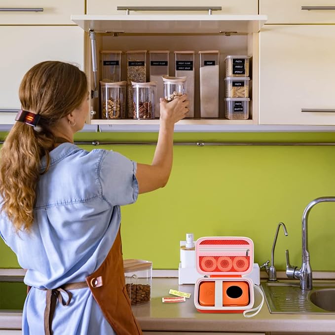 Labels Printer Case Compatible with COLORWING D30 Bluetooth Wireless Portable Labeling Printer Also for Phomemo D30 D35 for Memoking Mini Thermal Printing Sticker Storage Holder