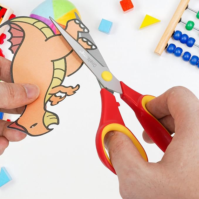 OneName 7" Student Scissors,Big Kids Scissors,Sharp Pointed Tip Blades Shears for Middle School Kids Crafting Project,Children Scissor Ages 8-12 Great for School DIY,Arts,Home 3 Pack