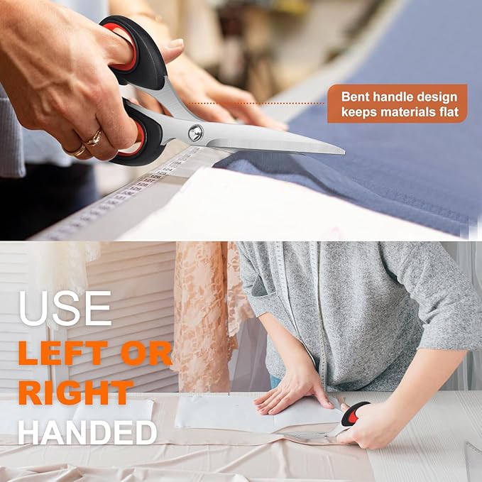 Scissors All Purpose, 9.3 Inch Scissors Heavy Duty Stainless Steel Shears for Home Household Cutting Fabric Leather, Sewing Shears, Paper Box Cutter, Package Opener, Hand Cutting Tools