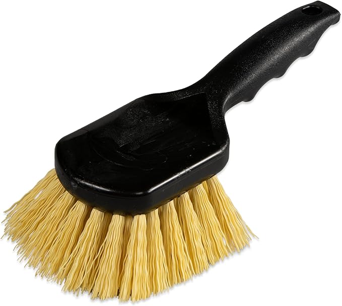 SPARTA 3650500 Plastic Scrub Brush, Cleaning Brush, Utility Brush With Polypropylene Bristles For Cleaning, 8 Inches, Black