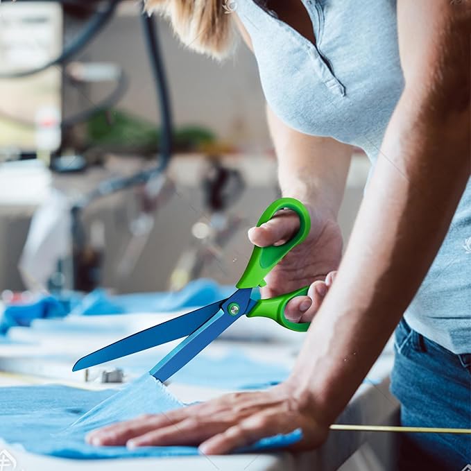 Scissors, Heavy Duty Blue Titanium Plated with Sharp Stainless Steel Blades, Comfort Grip Handles, Multipurpose for School, Home, Office, Art, Craft, Sewing, 5 Pack