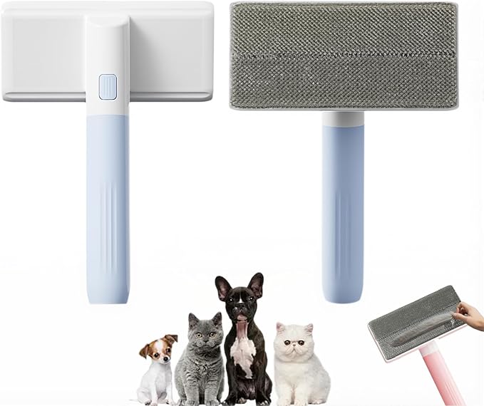 6.5" Wide Pet Hair Remover Brush - Effortlessly Lift Embedded Fur from Sofa, Car, Carpet! Reusable & Washable Cat/Dog Hair Cleaner, Detachable for Deep Clean, Eco-Friendly - Gentle on Fabric (Blue)