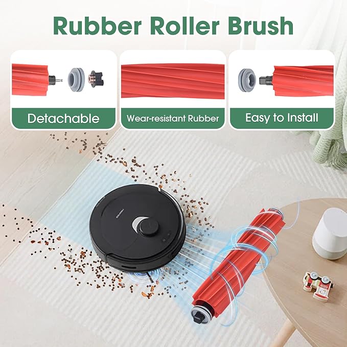 DrRobor 21PCS Qrevo Accessory Kit for Roborock Q Revo Robot Vacuum Cleaner Replacement Part【Not for Qrevo S/Pro/Plus/MaxV】2 Main Brush, 4 Filter, 4 Mop Pad, 4 Side Brushes, 4 Dust Bag, 3 Cleaning Tool