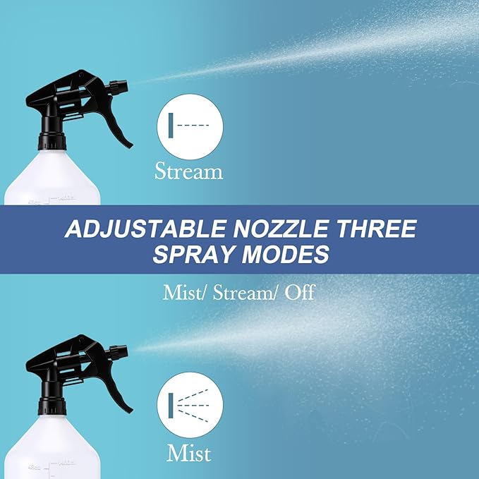 10 Pcs 48 oz Plastic Spray Bottle Bulk Refillable Empty Leakproof Heavy Duty Spray Bottles with Adjustable Nozzle for Cleaning Supplies Mist Bottles Planting (Black,Popular Style)