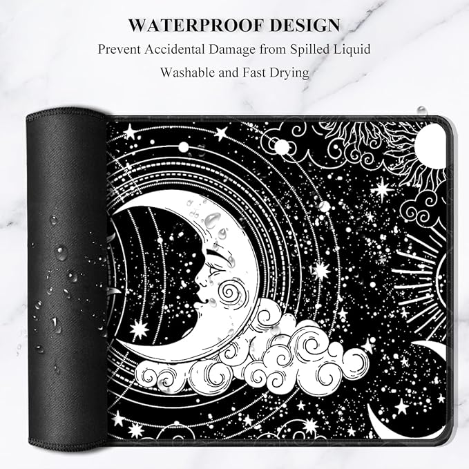 Auhoahsil Large Mouse Pad, XXL Gaming Mousepad, Desk Mat for Desktop, Thick Rubber, Big & Long Size, Stitched Edges, Full Desk Pad for Laptop & Computer, Extended 31.5 x 11.8 in, Magic Astrology