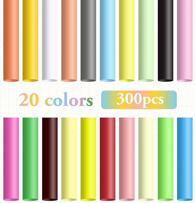 Color Copy & Print Paper 8.3"x11.7" 300 Sheets 20 Colors Rainbow Printer Paper Pastel Color Multipurpose Papers Portable Colored Copy Papers for DIY Cut Art Craft Office School Print Copys Document