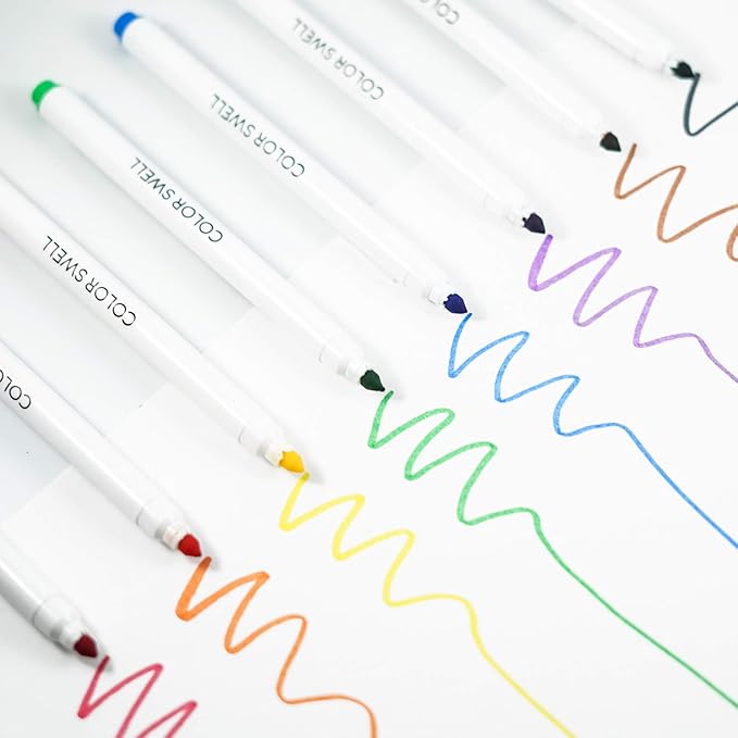 Color Swell Super Tip Markers 6 Boxes of 8 Washable Vibrant Colors (48 Total) Perfect Bulk Marker Pack for Kids, Parties, Classrooms