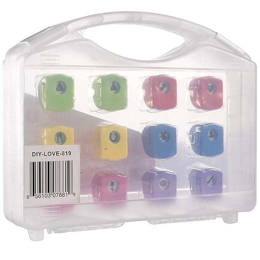 Love-Themed Scrapbook Paper Hole Punchers- 12 Different Designs w Carrying Case- DIY Your Own Cards, Confetti, Memory Books, Decorations, Gifts, Summer Camp Project- A Must Have Scrapbooking Essential