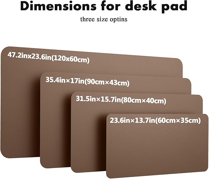 YSAGi Double-Sided Desk Pad, Leather Desk Mat, Eco Cork Desk Pad Protector,Large Mouse Pad,Waterproof Desk Blotter for Office/Home (Coffee+Cork, 47.2" x 23.6")
