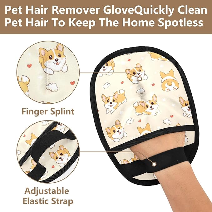 CHPGPUG Pet Hair Removal Glove for Cats & Dogs Reusable Pet Hair Removal Glove pet Hair Electrostatic Gloves (Color 27)
