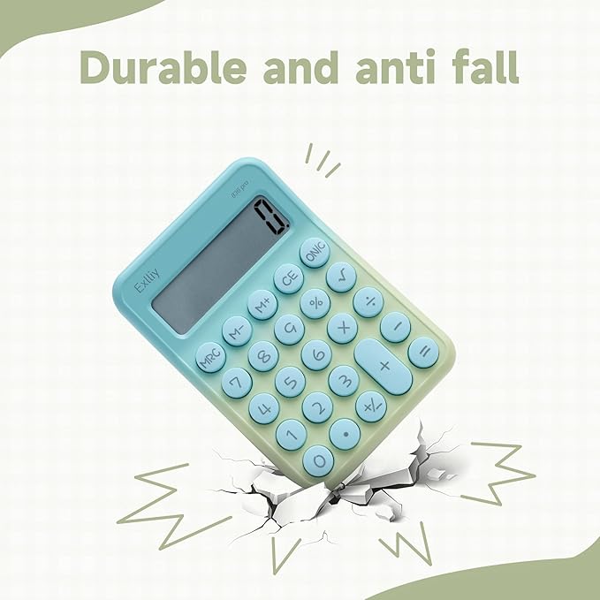 Pocket Calculator, Kids 8 Digit Small Desktop, LCD Display, Cute & Aesthetic Calculator (Gradient Green, S 1 Pcs)
