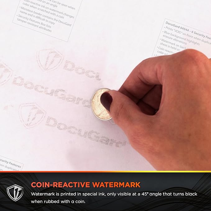 DocuGard Standard Blue/Canary 2-Part Medical Security Paper - CMS Approved for Prescription Printing & Fraud Prevention - 6 Security Features - Laser & Inkjet Printer Compatible - 250 Sheets (04544)