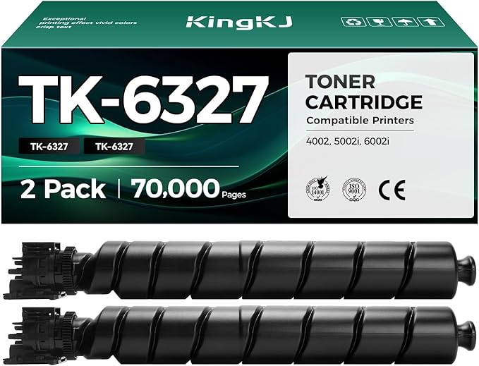 TK-6327 TK6327 Toner Cartridges Black 2-Pack High Capacity Replacement for Kyocera TK6327 TK-6327 1T02NK0US0 Compatible with TASKalfa 4002i 5002i 6002i Printers Toner Kit, 35,000 Pages Monochrome Ink