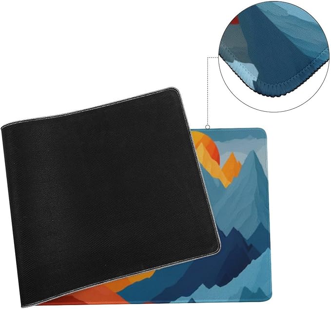 Colorful Mountains Sunset Large Mouse Pad, Gaming Desk Mat, XL Keyboard Desk Pad Mat for Desktop, 31.5"x11.8" Non-Slip Base Big Mousepad with Stitched Edges