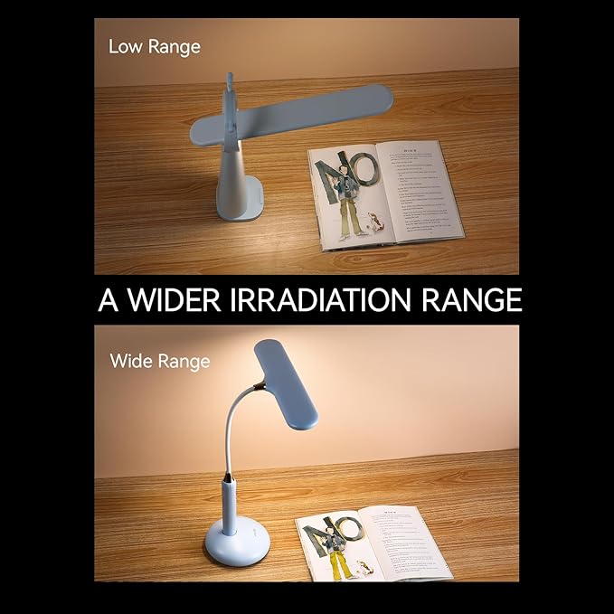 VAVOFO Wireless LED Desk Lamp 6778B - Touch Control, 2700-7000K Adjustable Color Temperature, 700 Lumens, 360° Gooseneck, USB-C Charging, 2.5 Hours Wireless Use, Eye-Caring Light (Blue)