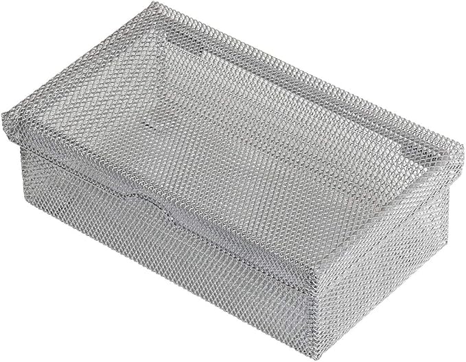 Ybm Home Silver Hinged Mesh Pencil, Markers, Pens Storage Box, School Supply Holder Office Desktop Organizer 2307 (1)