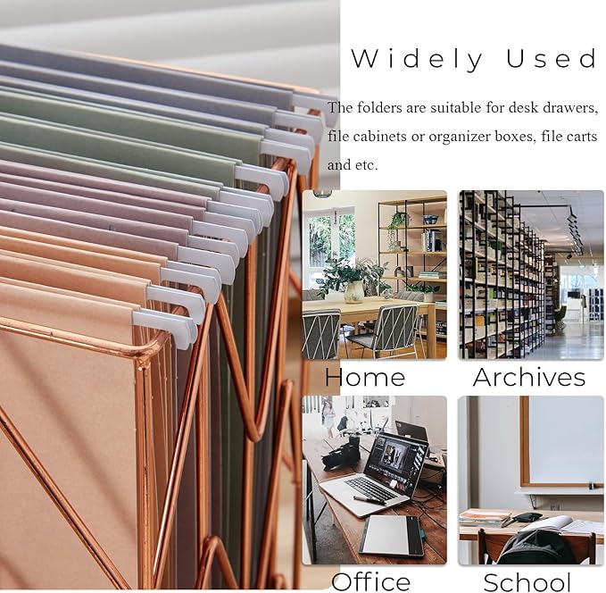 Y YOMA Letter Size - 12 Pack Colored Hanging File Folders Decorative Hanging Folder Cute Pretty File Folder for Filing Cabinet Office Home with 1/5-Cut Adjustable Tabs, Morandi Orange