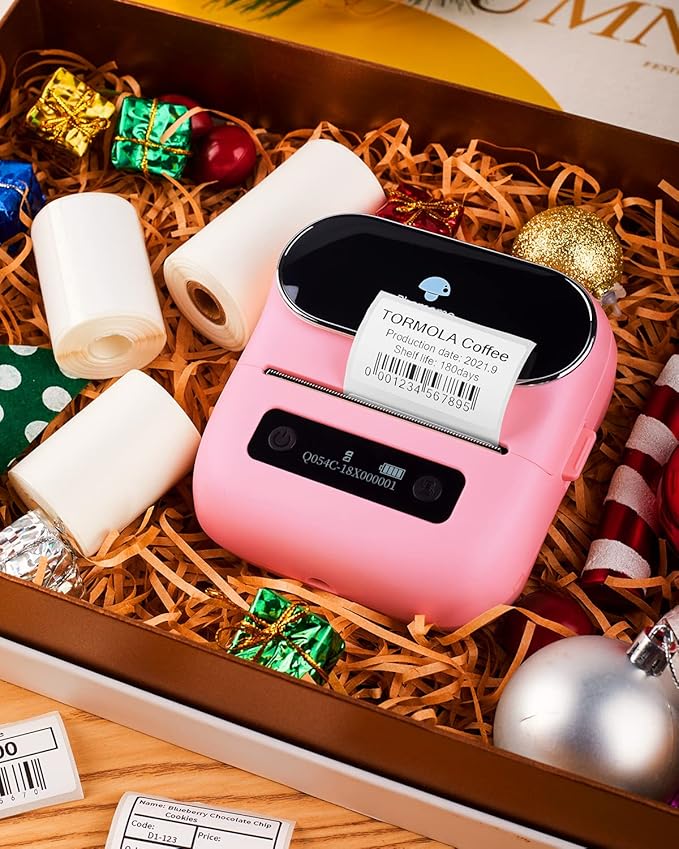 Phomemo M220 Portable Thermal Label Makers, Wireless Label Printer for Address, Labeling, Mailing, Office Supplies Organizing, Label Maker Machine with Tape, Sticker Printer with 3 Rolls of Labels