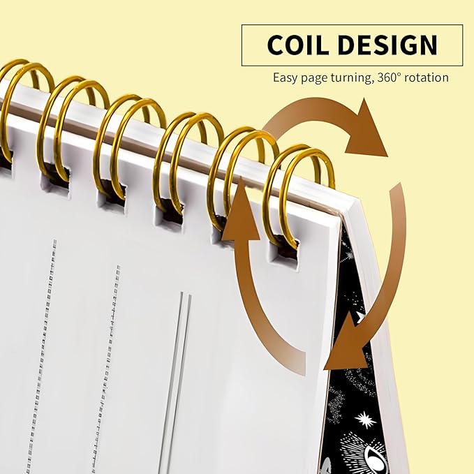 Spiral Journal Notebook, Hardcover Lined Journal for Women, Medium 6 x 8.4 in, 120 Pages Thick Paper, College Ruled Notebook for Writing, Work, Office, and School,Space Galaxy