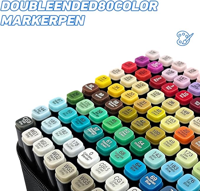 80 Colors Alcohol Markers Art Markers for Kids and Adult Drawing Marker Dual Tip Coloring Painting Perfect for Boys Girls Students Gift