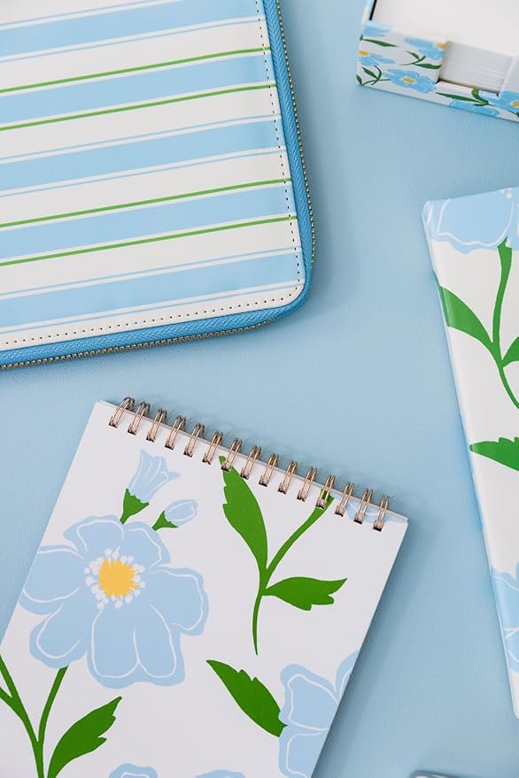 kate spade new york Small College Ruled Notebook, Top Spiral Notebook with 112 Pages, 8.5" x 5.5" Writing Pad, Sunshine Floral