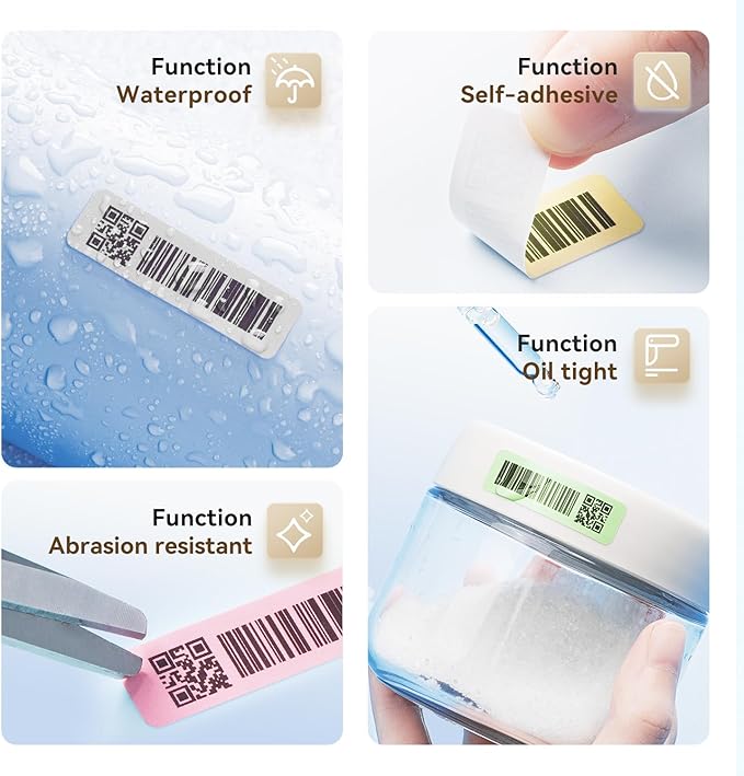 NIIMBOT Yellow Label Paper 0.47" x 1.57" (12 x 40mm), 160 Labels/Roll, 3-Roll Pack, Compatible with NIIMBOT D11 D110 Label Printer