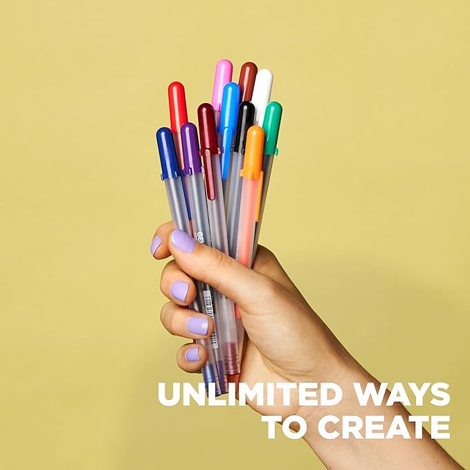 SAKURA Gelly Roll Gel Pens - Medium Point Ink Pen for Journaling, Art, or Drawing - Assorted Colored Ink - 10 Pack