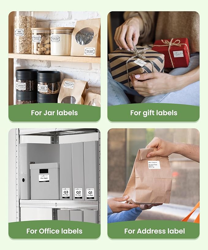 6-Pack Phomemo M110 Original Labels 1.57"x1.18"(40x30mm)Square Self-Adhesive Compatible with Phomemo M110/M120/M200/M220/M221 Label Printer for Barcode, Folder Name, Address, PriceTag, Homemade Label