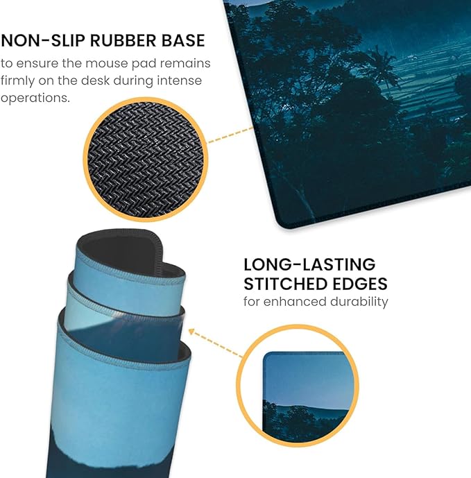 Cute Yellow Chick Gaming Mouse Pad, Extended Chicken Desk Mat Computer Laptop Mousepad, Robust Stitched Edges, 31.5"×11.8" Large Office Keyboard Mouse Pads for Home Desktop Decor