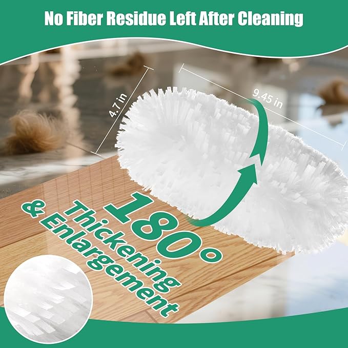 Senowi 30 Count Electrostatic Duster Refills Compatible with Swiffer Duster, Multi-Surface Dusting Refills, Microfibre Feather Dusters for Cleaning, White Unscented