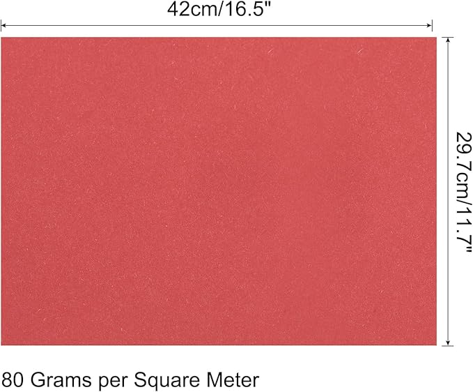 MECCANIXITY 50 Sheets Colored Copy Paper 16.5 x 11.7 Inch Printer Paper 80gsm Bright Red for Office Printing, Document Copying, Invitations, Forms, Art Projects