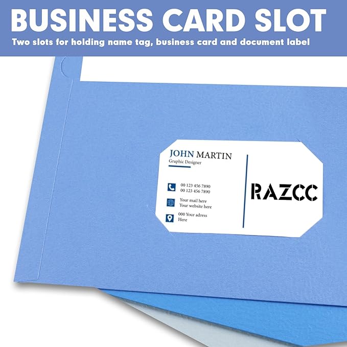 Two Pocket Folders, RAZCC 100 Pack File Folders with Pockets Fit Letter Size Paper, Thick Paper File Folder for School Office Business Home, Assorted 10 Colors