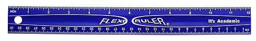 It's Academic Flexi Rulers, 12-inch Flexible Non-Breakable Ruler, 12-Pack, Blue